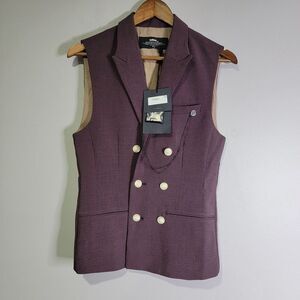 Initial The Unusual Experience Mens Waistcoat Vest‎ Eggplant Size Small New